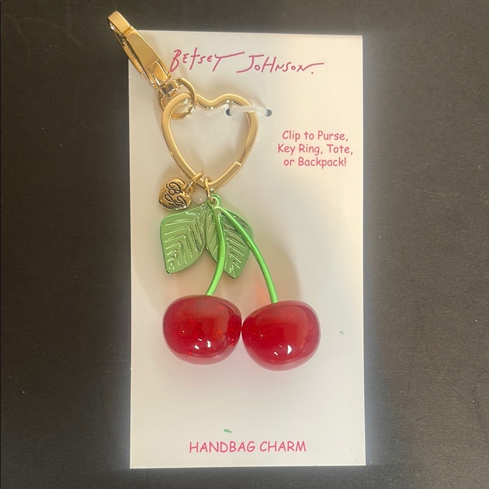 Betsey Johnson Red Cherry Handbag Charm